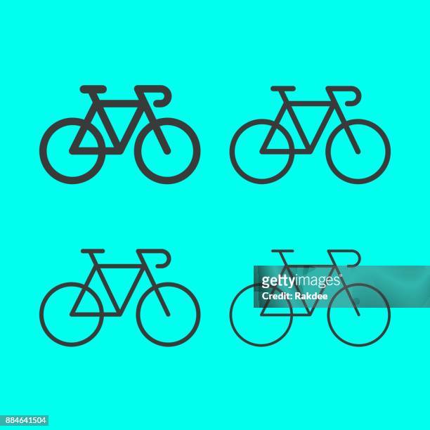 fahrrad-line-symbol - fahrrad lenker stock-grafiken, -clipart, -cartoons und -symbole