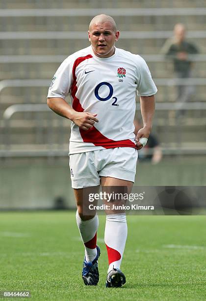 James Clark of England walks on the pitch during the IRB Junior World Championship Japan 2009 match between England and Samoa at Prince Chichibu...