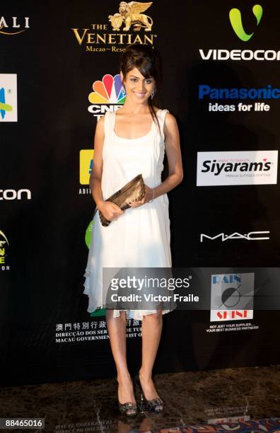 Indian actress Genelia D'souza arrives on the green carpet for the Fashion Extravaganza as part of the 2009 International Indian Film Academy Awards...