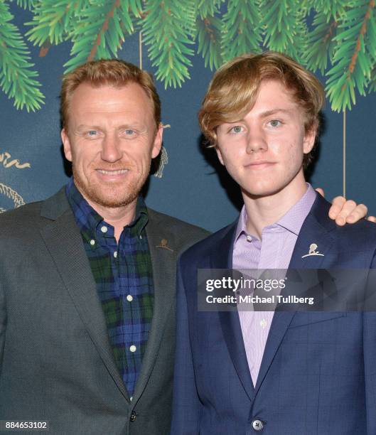 Actor Kevin McKidd and Joseph McKidd attend the Brooks Brothers holiday celebration with St Jude Children's Research Hospital at Brooks Brothers...