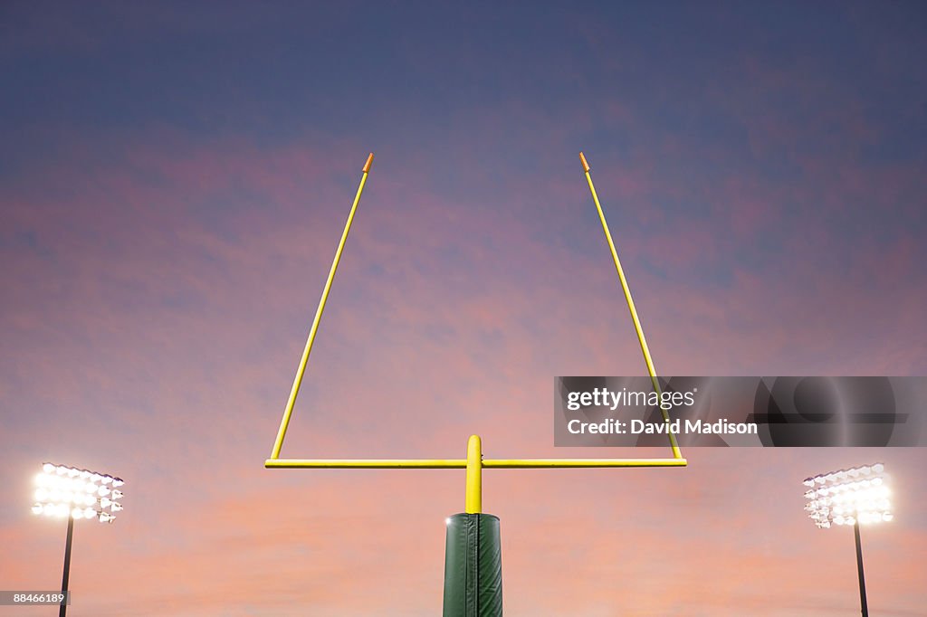 Football goalpost and lights.