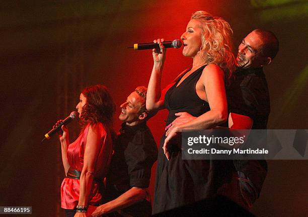 Keren Woodward & Sara Dallin of Bananarama perform at day one of the Isle of Wight Festival at Seaclose Park on June 12, 2009 in Newport, Isle of...