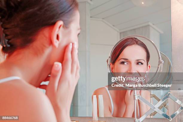 woman in bathroom - frau beauty stock pictures, royalty-free photos & images