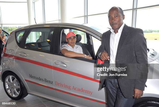 World Champion Lewis Hamilton and Father Anthony Hamilton launch the first Mercedes-Benz Driving Academy at Mercedes-Benz World on June 13, 2009 in...