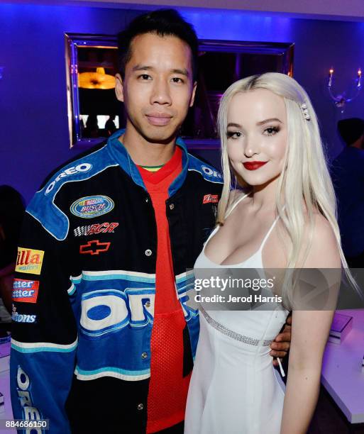 Jared Eng and Dove Cameron attend Dove Cameron x BELLAMI Launch Party at Unici Casa Gallery on December 2, 2017 in Culver City, California.