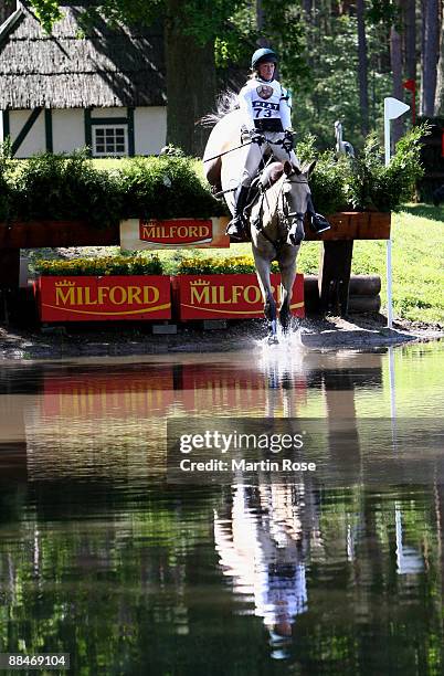 Sacha Pemble of Ireland rides on I've been dun during the e.on 4 star cross country at the Milford Trophy on June 13, 2009 in Luhmuehlen, Germany.