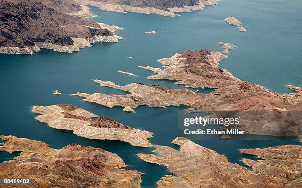 An aerial view of Lake Mead June 12, 2009 in the Lake Mead National Recreation Area, Arizona.