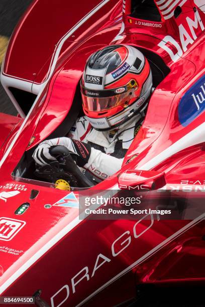 Jerome d'Ambrosio of Belgium from DRAGON on track at the Formula E Non-Qualifying Practice 3 during the FIA Formula E Hong Kong E-Prix Round 2 at the...