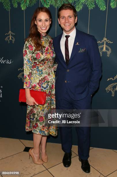 Allen Leech and Jessica Blair Herman attend the Brooks Brothers holiday celebration with St Jude Children's Research Hospital at Brooks Brothers...