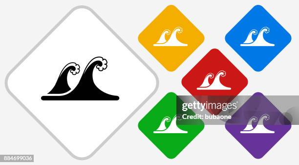 tsunami color diamond vector icon - tidal wave stock illustrations