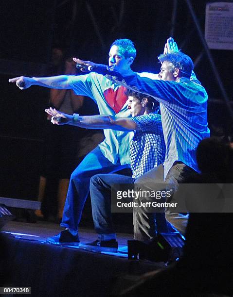 The Beastie Boys perform during the 2009 Bonnaroo Music and Arts Festival on June 12, 2009 in Manchester, Tennessee.