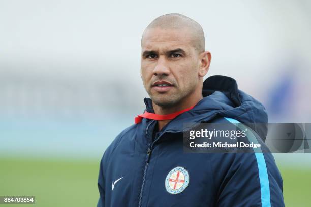 City head coach Patrick Kisnorbo during the round six W-League match between Melbourne City and Adelaide United at CB Smith Reserve on December 3,...