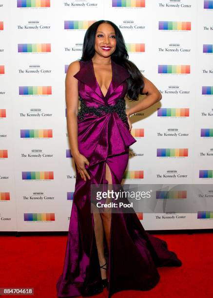 Singer Shelea Frazier arrives for the formal Artist's Dinner hosted by United States Secretary of State Rex Tillerson in their honor at the US...