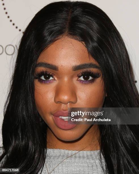 Actress Teala Dunn attends the launch party for the Dove x BELLAMI collection at Unici Casa Gallery on December 2, 2017 in Culver City, California.