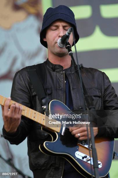 Joel Stoker of The Rifles perform on stage on day 2 of the Isle Of Wight Festival at Seaclose Park on June 13, 2009 in Newport, Isle of Wight.