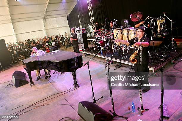 Allen Toussaint performs on stage during Bonnaroo 2009 on June 13, 2009 in Manchester, Tennessee.