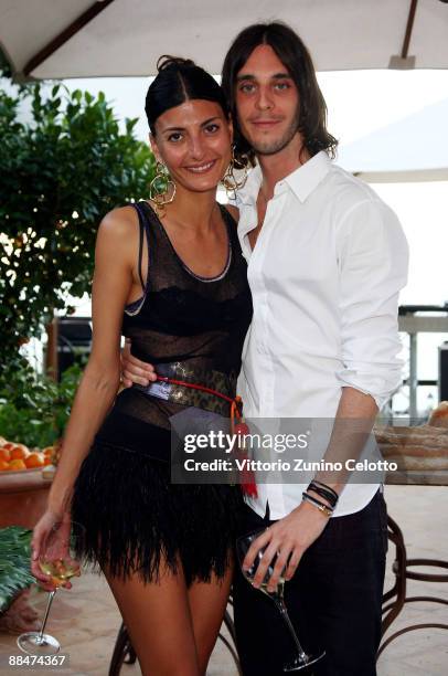 Giovanna Battaglia and Vladimir Roitfeld attend Il Pellicano Summer Party with Jurgen Teller held at the Hotel Il Pellicano on June 13, 2009 in Porto...