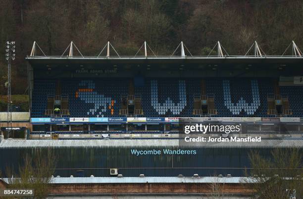 General view from outside the stadium prior to The Emirates FA Cup Second Round between Wycombe Wanderers and Leatherhead at Adams Park on December...