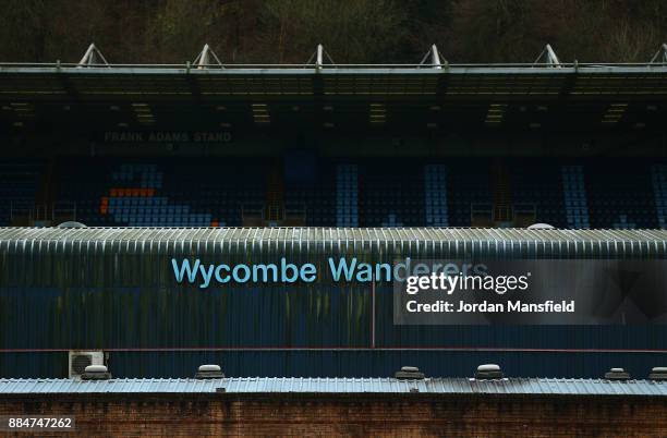 General view from outside the stadium prior to The Emirates FA Cup Second Round between Wycombe Wanderers and Leatherhead at Adams Park on December...