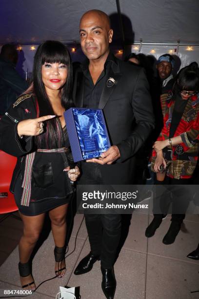 Misa Hylton and Dard Coaxum attend the Misa Hylton & MHFA Fundraiser For Hurricane Relief at A Loft Long Island City on December 2, 2017 in New York...
