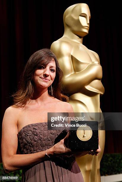 Student filmmaker Robyn Yannoukos from UCLA pose prior to the 36th Annual Student Academy Awards at The Motion Picture Academy on June 13, 2009 in...