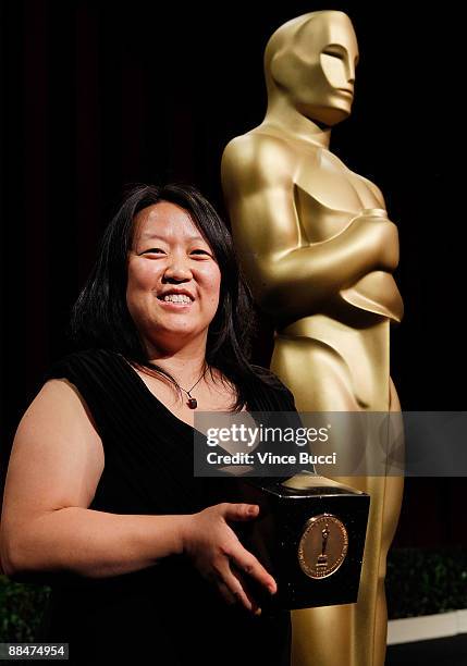 Student filmmaker Liz Chae from Colombia University poses prior to the 36th Annual Student Acadmy Awards at The Motion Picture Academy on June 13,...