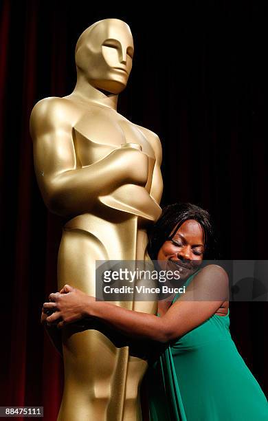 Student filmmaker Casandra Lizaire from Colombia University poses prior to the 36th Annual Student Academy Awards at The Motion Picture Academy on...