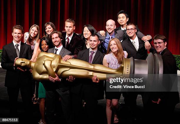 Student filmmakers from across the United States pose prior to the 36th Annual Student Academy Awards at The Motion Picture Academy on June 13, 2009...