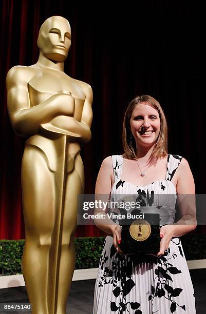 Student filmmaker Lauren DeAngelis from American University in Washington, D.C. Poses prior to the 36th Annual Student Academy Awards at The Motion...