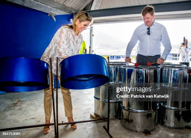 King Willem-Alexander of The Netherlands and Queen Maxima of The Netherlands visit reconstruction projects and damaged areas in Sint Maarten after...