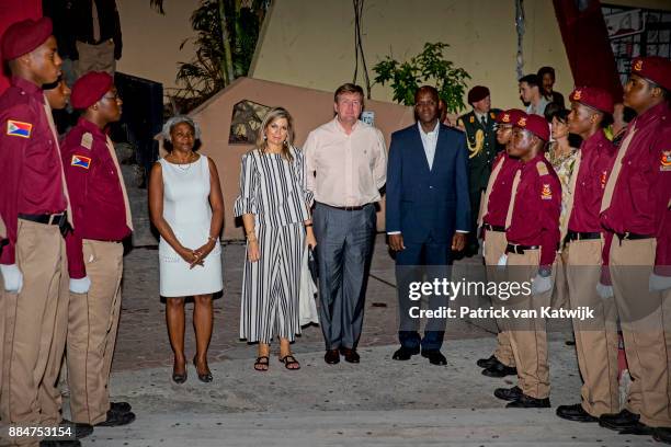 King Willem-Alexander of The Netherlands and Queen Maxima of The Netherlands attend a dinner at the Le Moulin Fou restaurant on December 02, 2017 in...