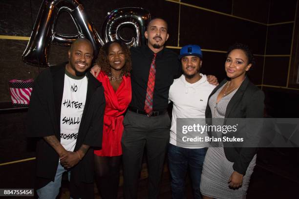 Raheem DeVaughn, Toshia Ellis, Marcus Ellis, Dj Quicksilva, and Danni Starr attend Giving With A Purpose 3rd Annual Socks & Underwear Drive for the...