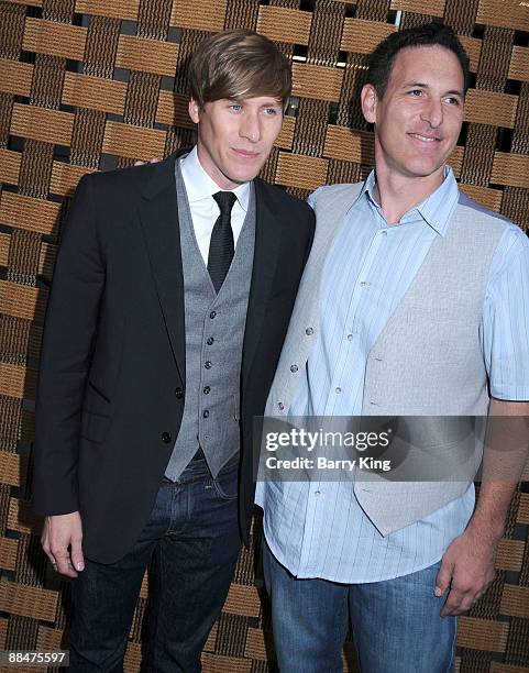 Screenwriter Dustin Lance Black and guest arrive to the "Life Out Loud 4" event held at Sunset Gower Studios on June 13, 2009 in Hollywood,...