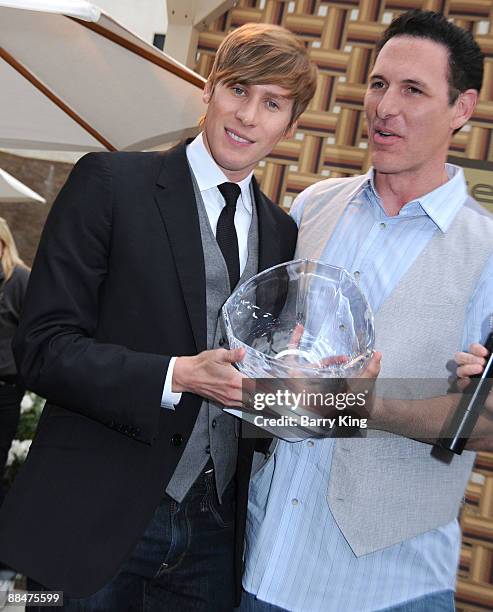 Screenwriter Dustin Lance Black and guest arrive to the "Life Out Loud 4" event held at Sunset Gower Studios on June 13, 2009 in Hollywood,...