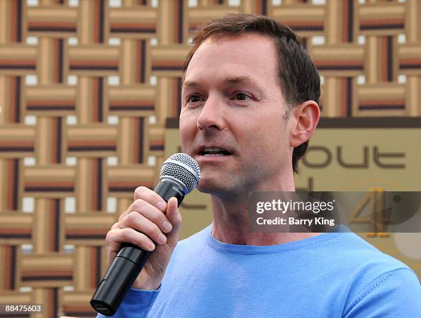 Producer Dan Jinks presents award to Dustin Lance Black at the "Life Out Loud 4" event held at Sunset Gower Studios on June 13, 2009 in Hollywood,...