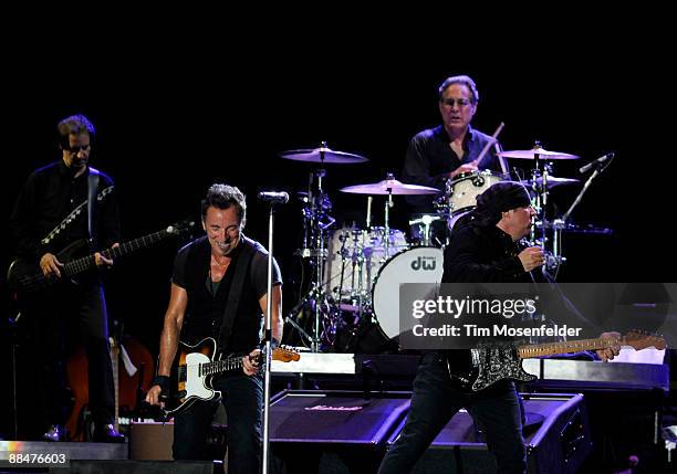 Garry Tallent, Bruce Springsteen, Max Weinberg and Steven Van Zandt of Bruce Springsteen & The E Street Band perform as part of Day Three of the 2009...