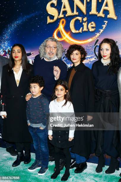 Director and actor of the movie Alain Chabat , his daughter Louise Chabat and actresses Golshifteh Farahani and Audrey Tautou attend "Santa & Cie"...