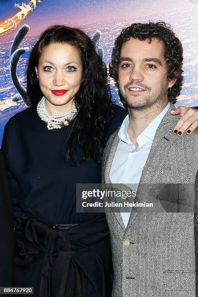 Louise Chabat and Bruno Sanches attend "Santa & Cie" Paris Premiere at Cinema Pathe Beaugrenelle on December 3, 2017 in Paris, France.