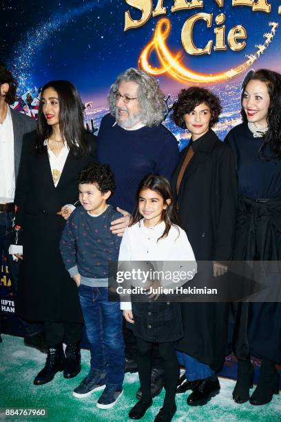 Director and actor of the movie Alain Chabat , his daughter Louise Chabat and actresses Golshifteh Farahani and Audrey Tautou attend "Santa & Cie"...