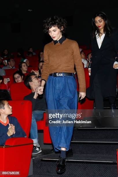Actress of the movie Audrey Tautou attends "Santa & Cie" Paris Premiere at Cinema Pathe Beaugrenelle on December 3, 2017 in Paris, France.