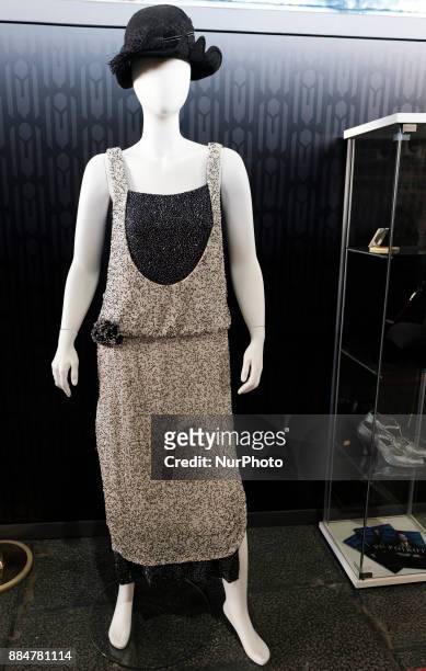 Exhibition of costumes from the film adaptation of Agatha Christie's 'Murder on the Orient Express' at the Museo del Ferrocarril in Madrid, Spain.