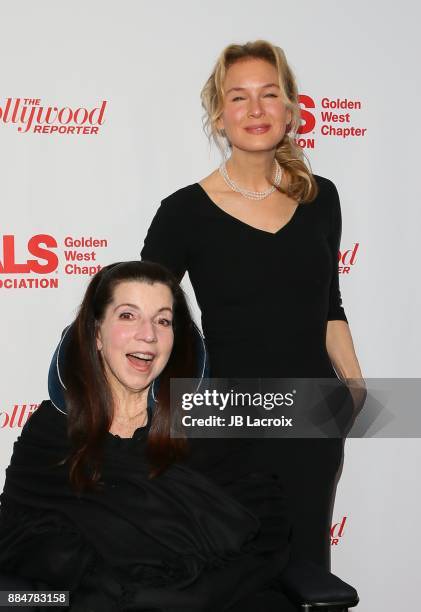 Renee Zellweger and Nanci Ryder attend the ALS Golden West Chapter Hosts Champions for Care and a cure on December 02, 2017 in Los Angeles,...