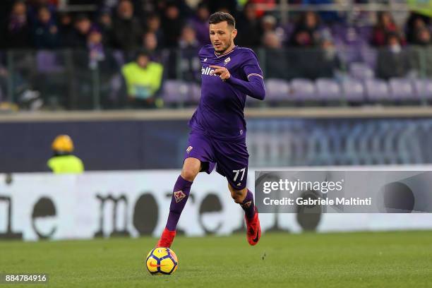 Cyril Thereau of ACF Fiorentina in action during the Serie A match between ACF Fiorentina and US Sassuolo at Stadio Artemio Franchi on December 3,...