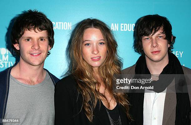 Josh McFarlane, Sophie Low and Scott O'Donnell attend the the Sydney Film Festival Awards at the State Theatre on June 14, 2009 in Sydney, Australia.