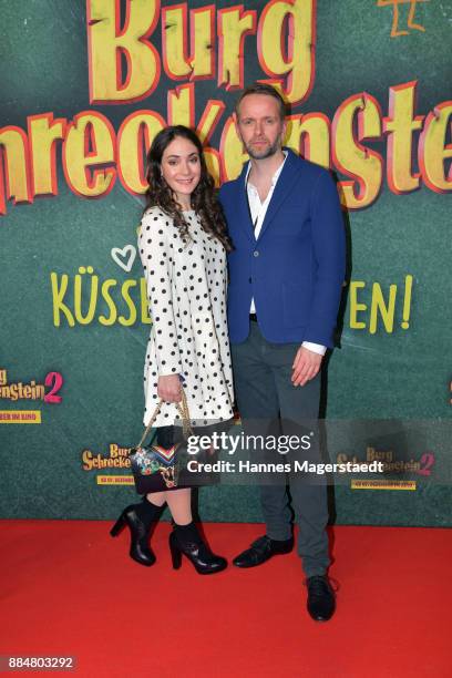 Actress Jasmin Barbara Mairhofer and Martin Thaler during the 'Burg Schreckenstein 2' Premiere at Mathaeser Filmpalast on December 3, 2017 in Munich,...