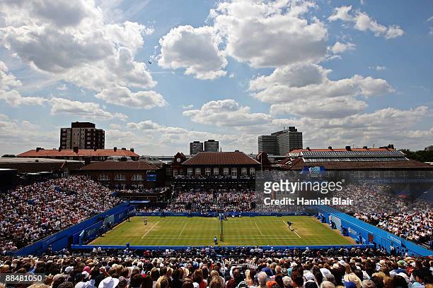 General view during the men's final match between Andy Murray of Great Britain and James Blake of USA on Day 7 of the AEGON Championship at Queens...