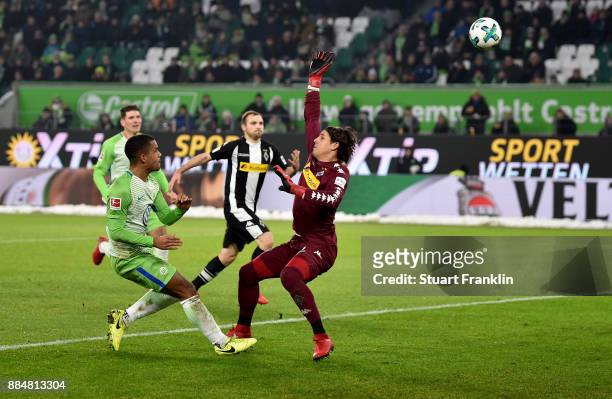 Daniel Didavi of Wolfsburg scores the second goal during the Bundesliga match between VfL Wolfsburg and Borussia Moenchengladbach at Volkswagen Arena...