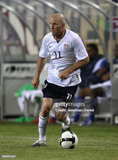 Conor Casey of the United States looks to pass the ball against Honduras during a FIFA 2010 World Cup Qualifying match on June 6, 2009 at Soldier...