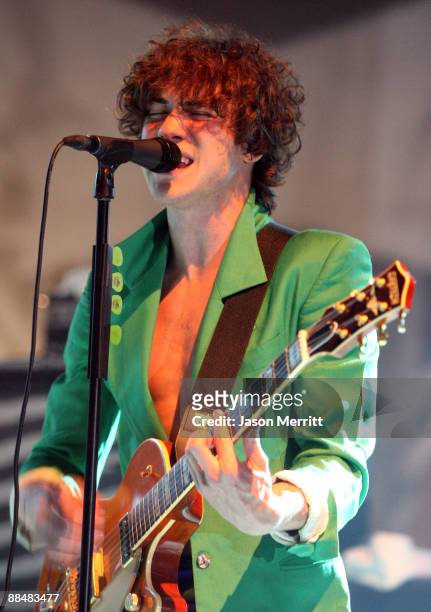Andrew Van Wyngarden of MGMT performs on stage during Bonnaroo 2009 on June 13, 2009 in Manchester, Tennessee.