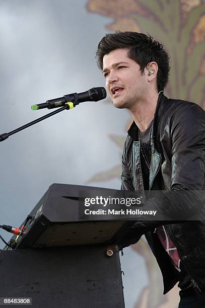 Danny O'Donoghue of the Script performs on stage on day 3 of the Isle Of Wight Festival at Seaclose Park on June 14, 2009 in Newport, Isle of Wight.
